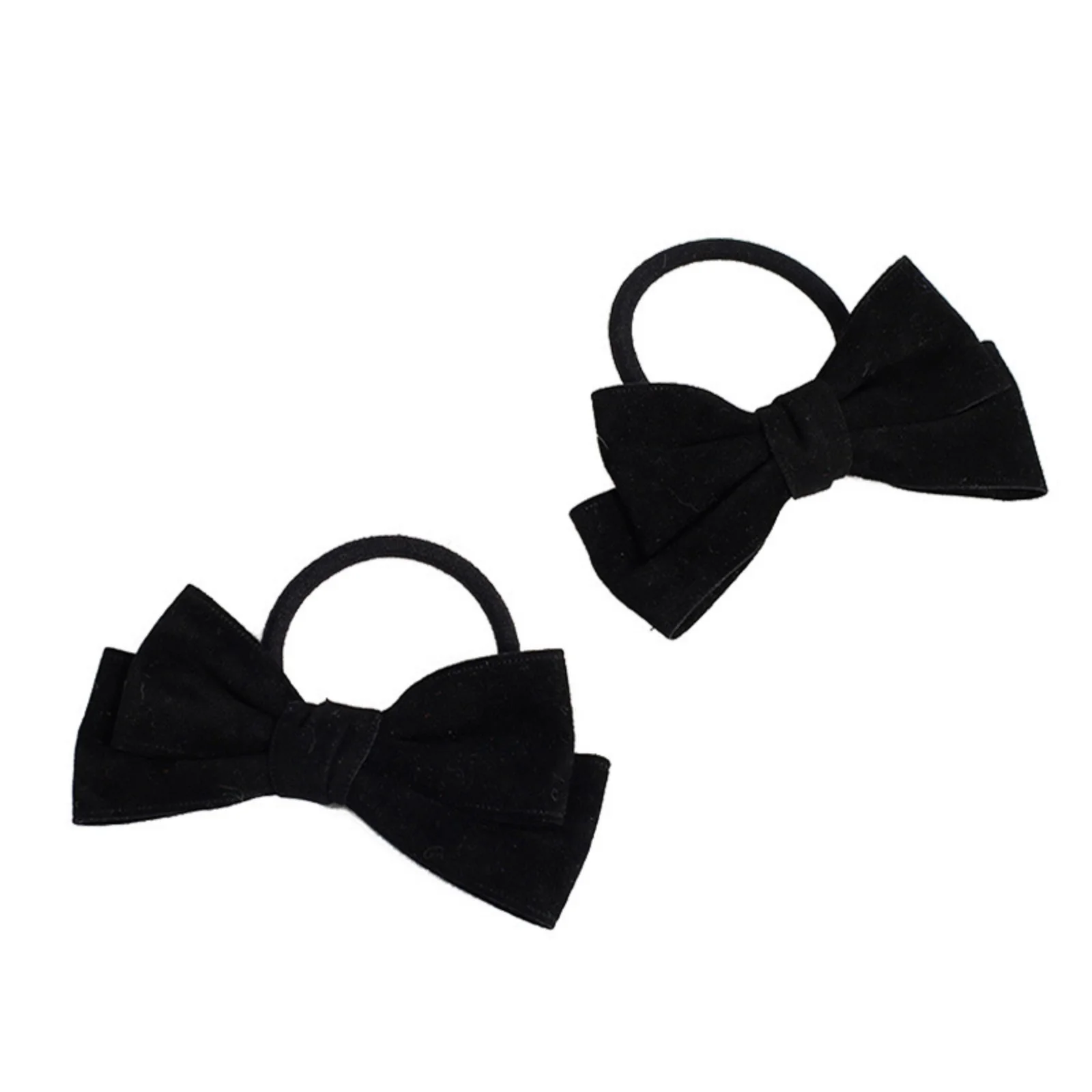1PC Chic Bow - adorned Hair Ties: 5 - Piece Velvet Bow Elastic Set, Great for Adding a Touch of Style to Your Hair