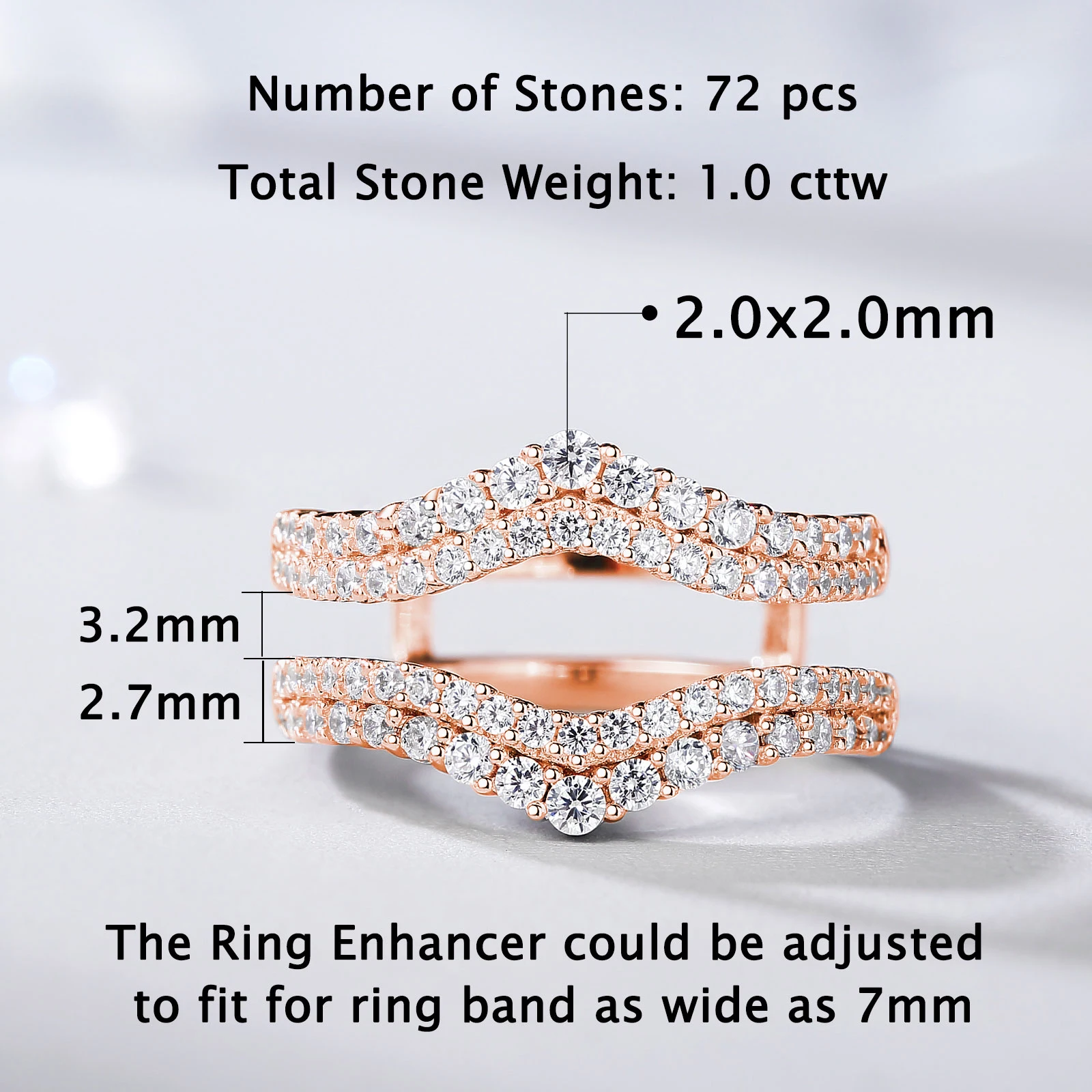 Bremer Jewelry Diamond Ring Guard in 14K White/Rose Gold (0.25ctw)