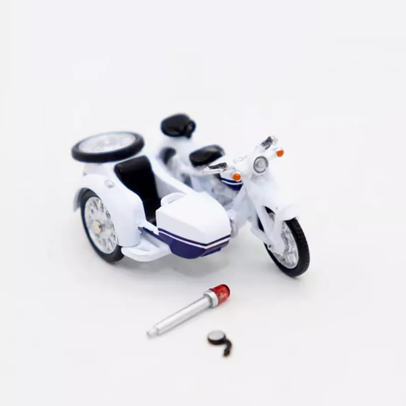 다이캐스트 1/64 스케일 750 측면 3 륜 오토바이 합금 시뮬레이션 모델 장식 장난감 컬렉션 디스플레이 선물 기념품