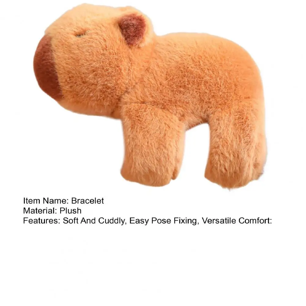 Cute Capybara Clap Circle Soft Animal Wristband Capybara Plush Bracelet Cartoon Slap Bracelets Car Decoration Stuffed Animal 5