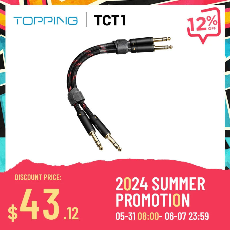 topping-tct1-hifi-audio-cable-trs-to-trs-large-three-core-635mm-male-to-male-balance-cable