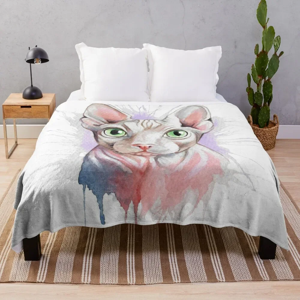 

Sphynx cat Throw Blanket Travel Giant Sofa Bed Blankets