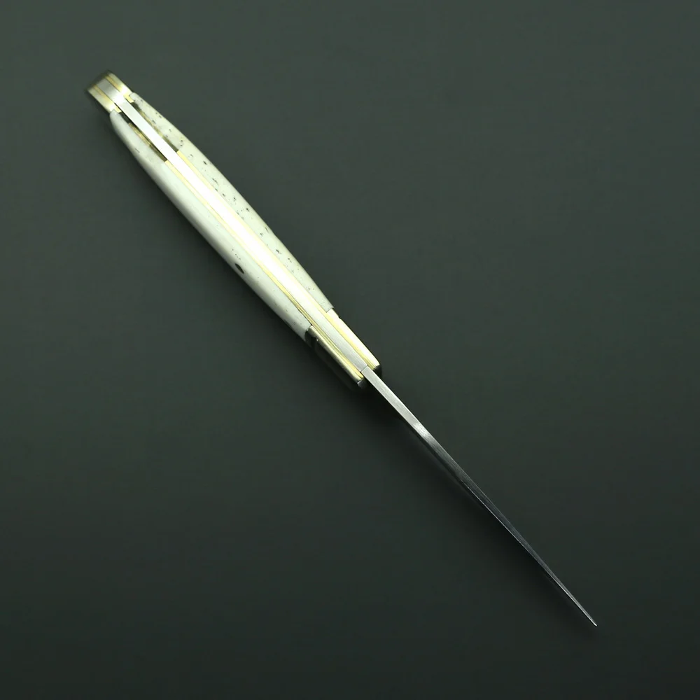 Natural Cattle Bone Copper Handle Folding Knife for Outdoor Camping Hunting,folding knife