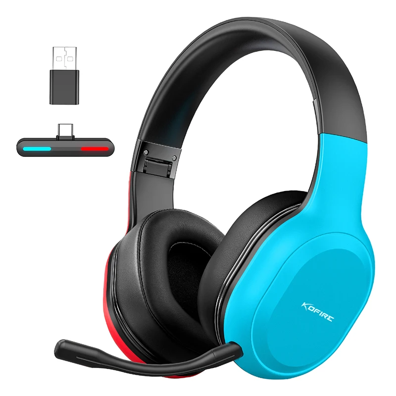 

Kofire UT-01 Gaming Headset Wireless 2.4G Bluetooth Wired Headphones Low Latency Vibration ENC Mic RGB for Phone PC PS4 Switch