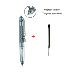 Tactical Aluminum Anti-Skid Military Defense Pen with Tungsten Steel Head and Glass Breaker (Show as the picture)