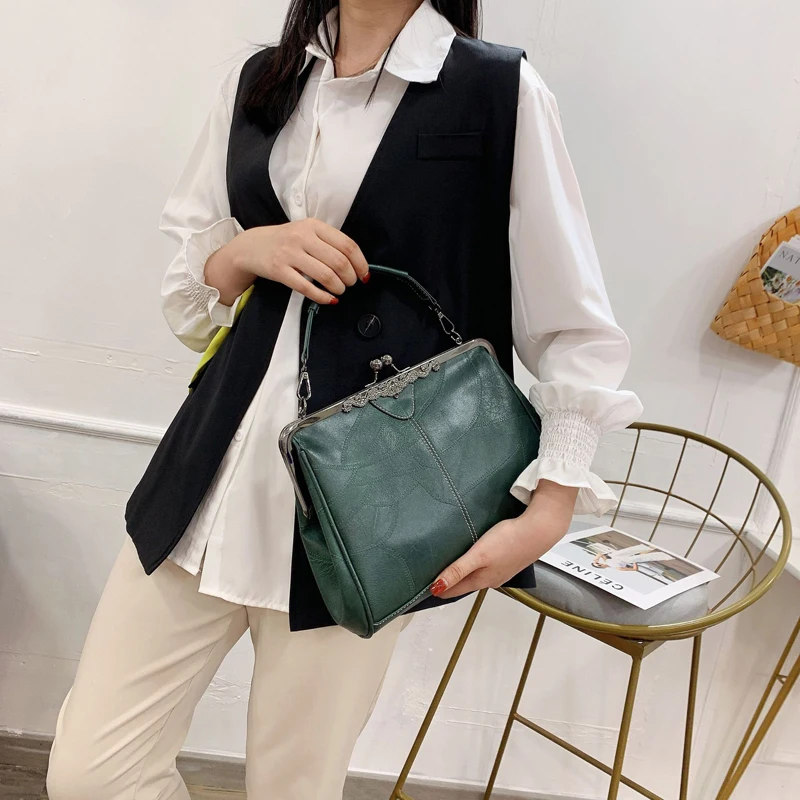 Women Handbag Vintage Shoulder Tote Bag Pu Leather