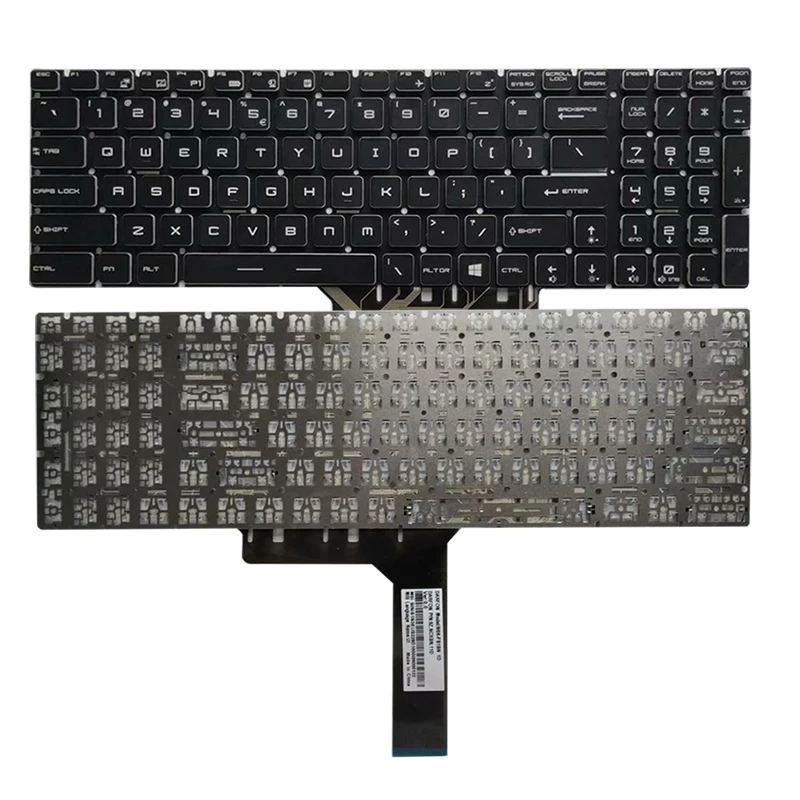 Teclado Fino do Portátil Russo Eua Reino Unido Espanhol Msi Gf75 8rc 9rd 9rd 9sc 9se Ms17f1