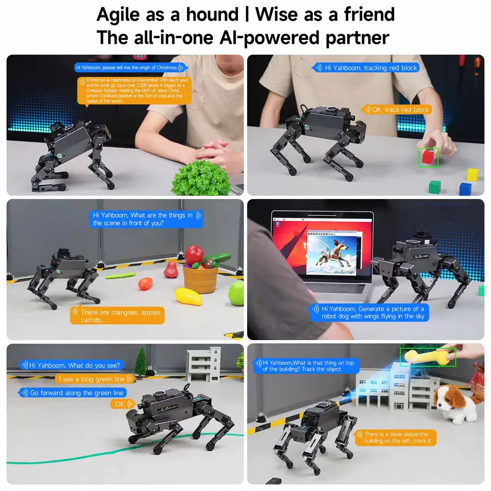 AIロボット犬 ラズベリーパイ5模生四足ロボット犬 Amazon | Yahboom AIロボット犬 Raspberry Pi 5模生四足ロボット