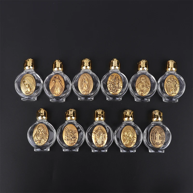 Description Picture 2 of item1pc Holy Water Jesus Bottle Religious Cross Bottle Christian Sculpture Bottle Holy Water Bottle Empty Refillable Glass Bottle