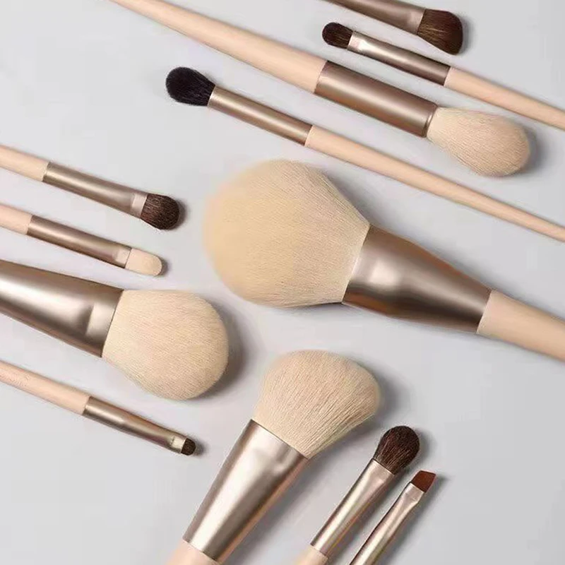 Set completo di pennelli per trucco da 12 pezzi, set professionale per fondotinta, cipria, fard, correttore, ombretto, con custodia