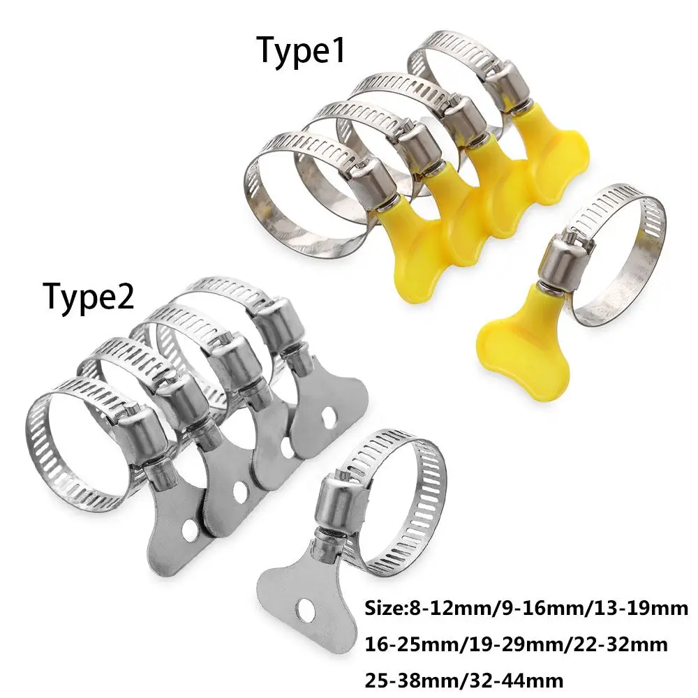 5pcs Stainless Steel Hose Clamps T Bolt Hardware Exhaust Clamps Handle