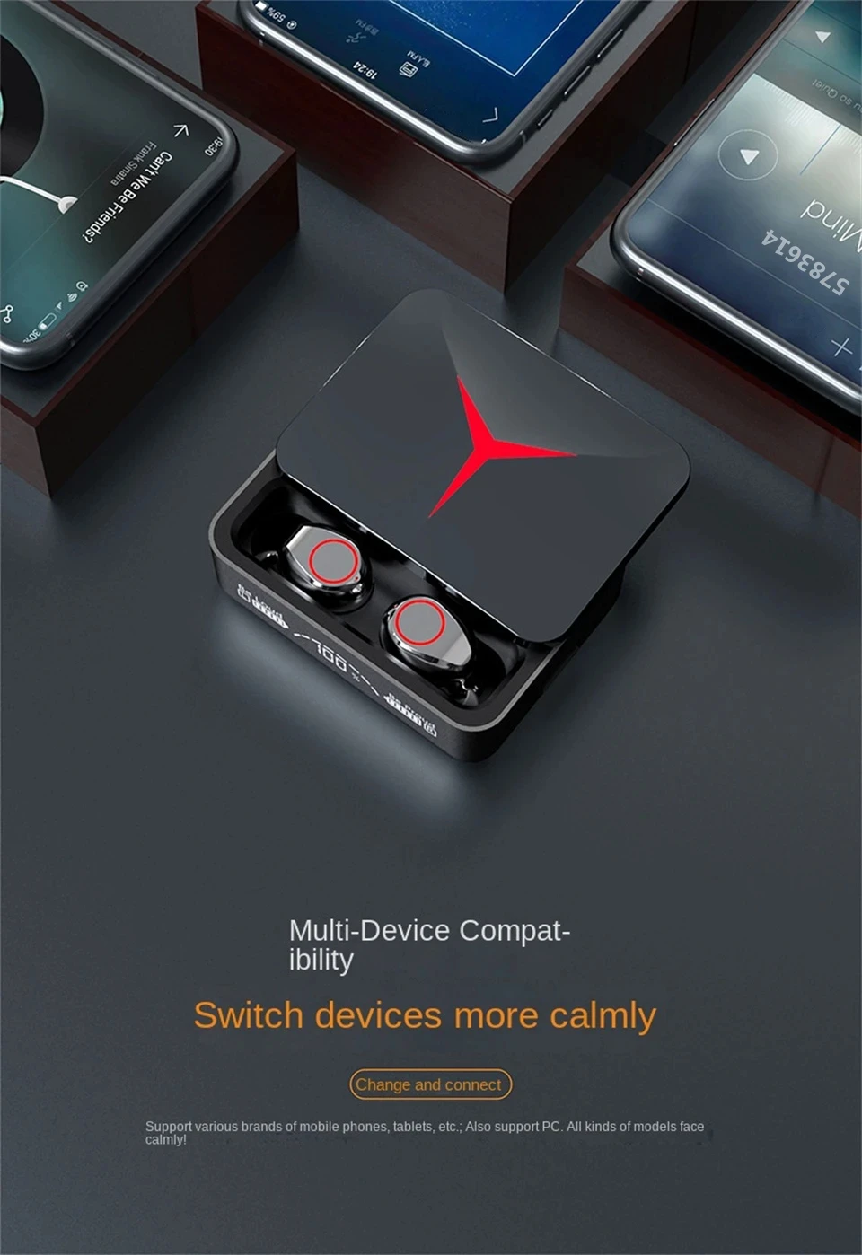 Description Picture 6 of itemTWS M90 Bluetooth 5.3 Earphones Wireless Headphones Touch Control Gaming Headsets HIFI Stereo Sound Noise Reduction With Mic