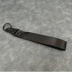 Elegant Solid Color Ribbon Keychain Lanyard - Stylish Accessory (Black Wrist strap)