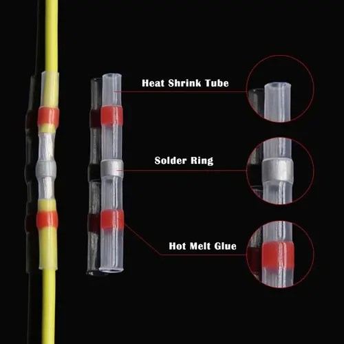 10 ~ 500pcs Solder Seal  Wire Connectors Kit Heat Shrink Butt Crimp Terminals Waterproof Electrical Cable Splice Connector - Image 4