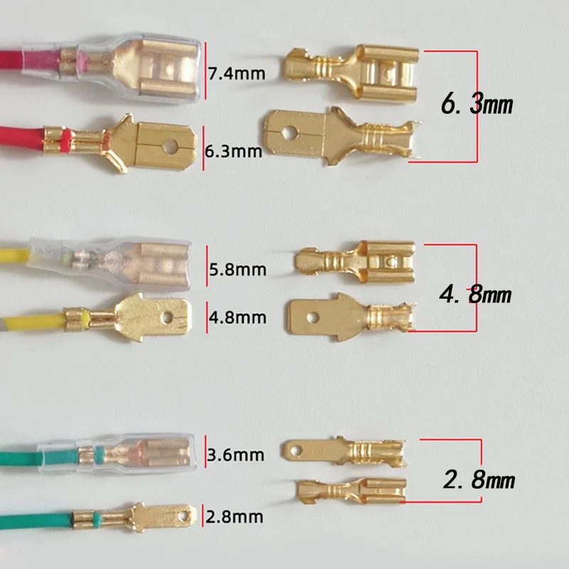 Connettori Elettrici Femmina A Vanga Bandiera, Angolo Retto 4,8mm, Non Isolati, A Crimpare – Confezione Da 10