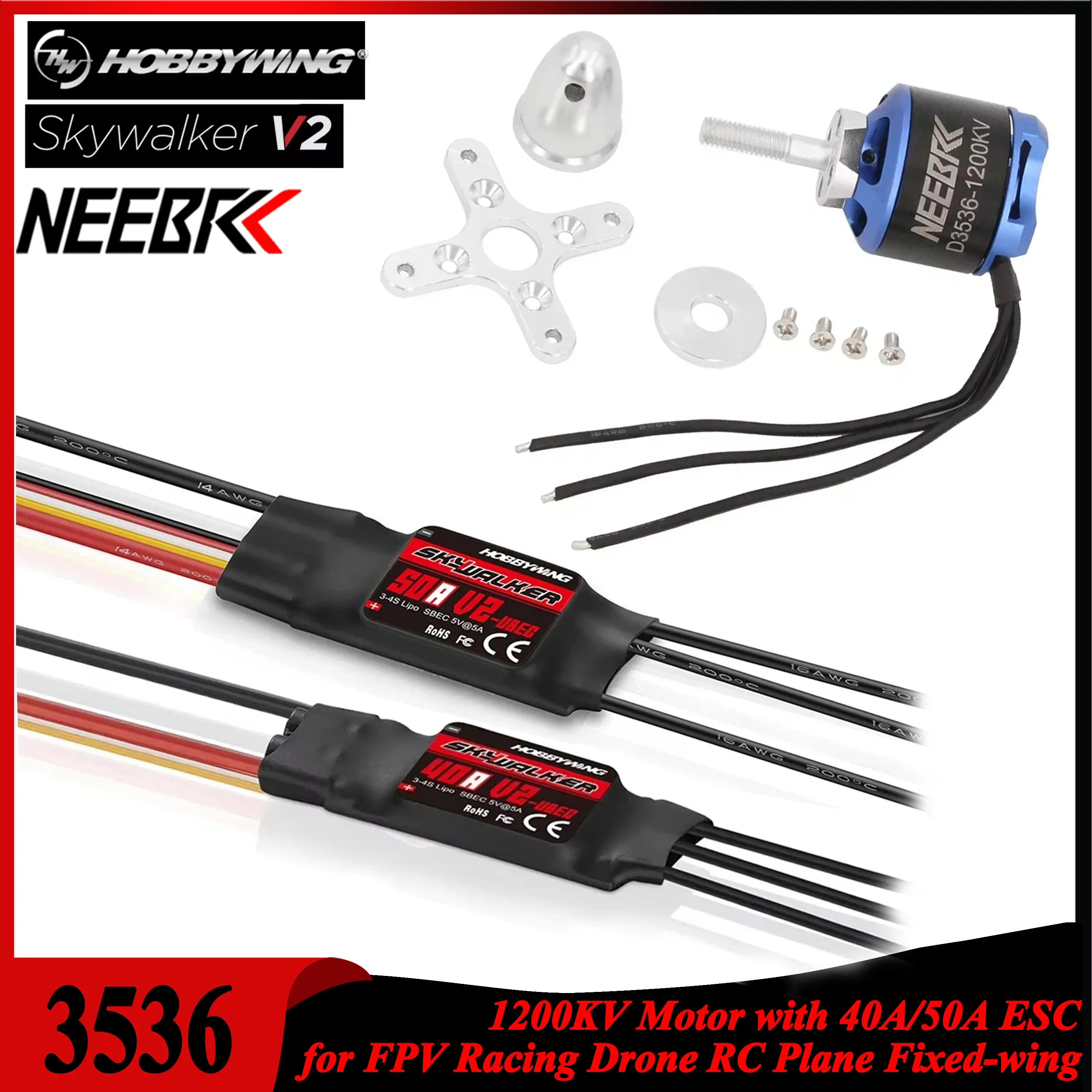 Contrôleur De Vitesse ESC, Contrôleur De Vitesse électronique 50A Adapté Pour Accessoire D'avions En Mousse De Drone RC