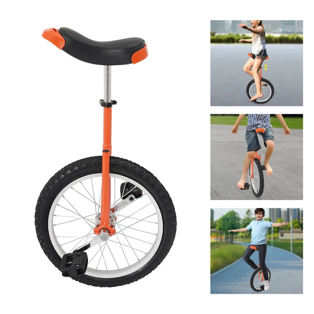 22241-a615bd.jpg Orange Outdoor Exercise Unicycle Single Wheel Bike with Adjustable Height Comfortable Seat And Knurled Seatpost for Fitness Riding