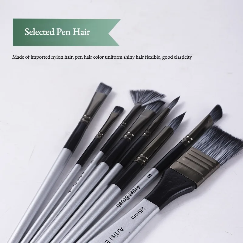 8pcs 휴대용 캔버스 가방 나일론 헤어 다기능 유화 브러쉬 세트 아크릴 수채화 짧은 막대 페인트 브러쉬 아티스트 용품
