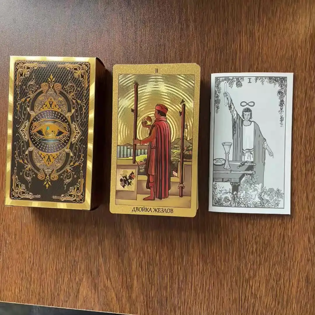 thumbnail image 2 of Russian Tarot Cards, 78 Cards Oracle Deck, Tarot Gift For Magicians, Friends, Family And Tarot Lovers, Russian Version Divination With Instructions 2 of 12