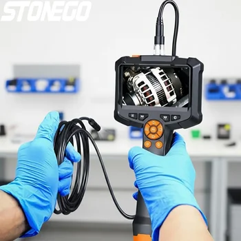 Telecamera Endoscopica HD 1080P con Schermo IPS da 4,3 Pollici, Cavo da 1m 5m 10m, Batteria da 2000mAh, Impermeabile per Ispezioni Automobilistiche e Domestiche