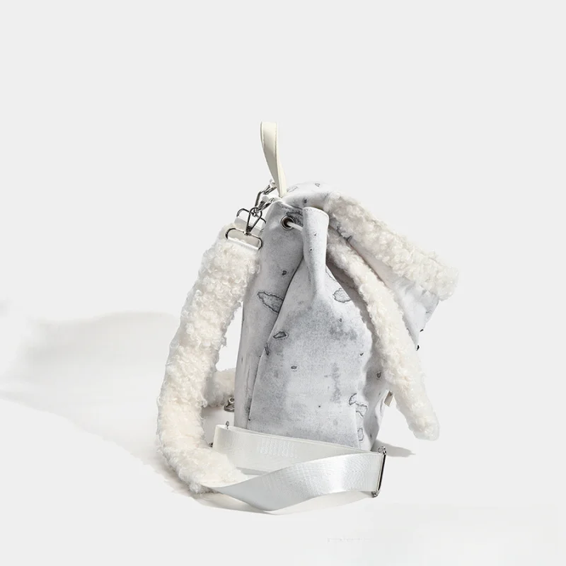 Cute Fluffy Rabbit Ears Hat Backpack for Autumn Winter New Design High-sense Large Capacity Hundred-match Bag for Women