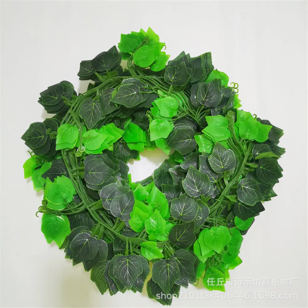 100pcs 1 Piece 2.4M Artificial Ivy Leaf Garland Plants Creeper Green Ivy Wreath Vine Fake Foliage Flowers Home Decoration artificial plants