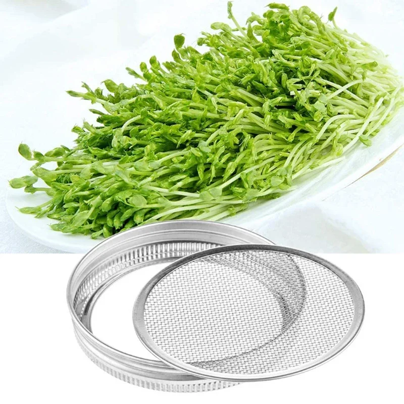 Seed Sprouter Germination Cover Sprouting Mason Jars With Stainless Steel Strainer Screen Lids Stainless Steel Germinator Stand sprouting jars kit