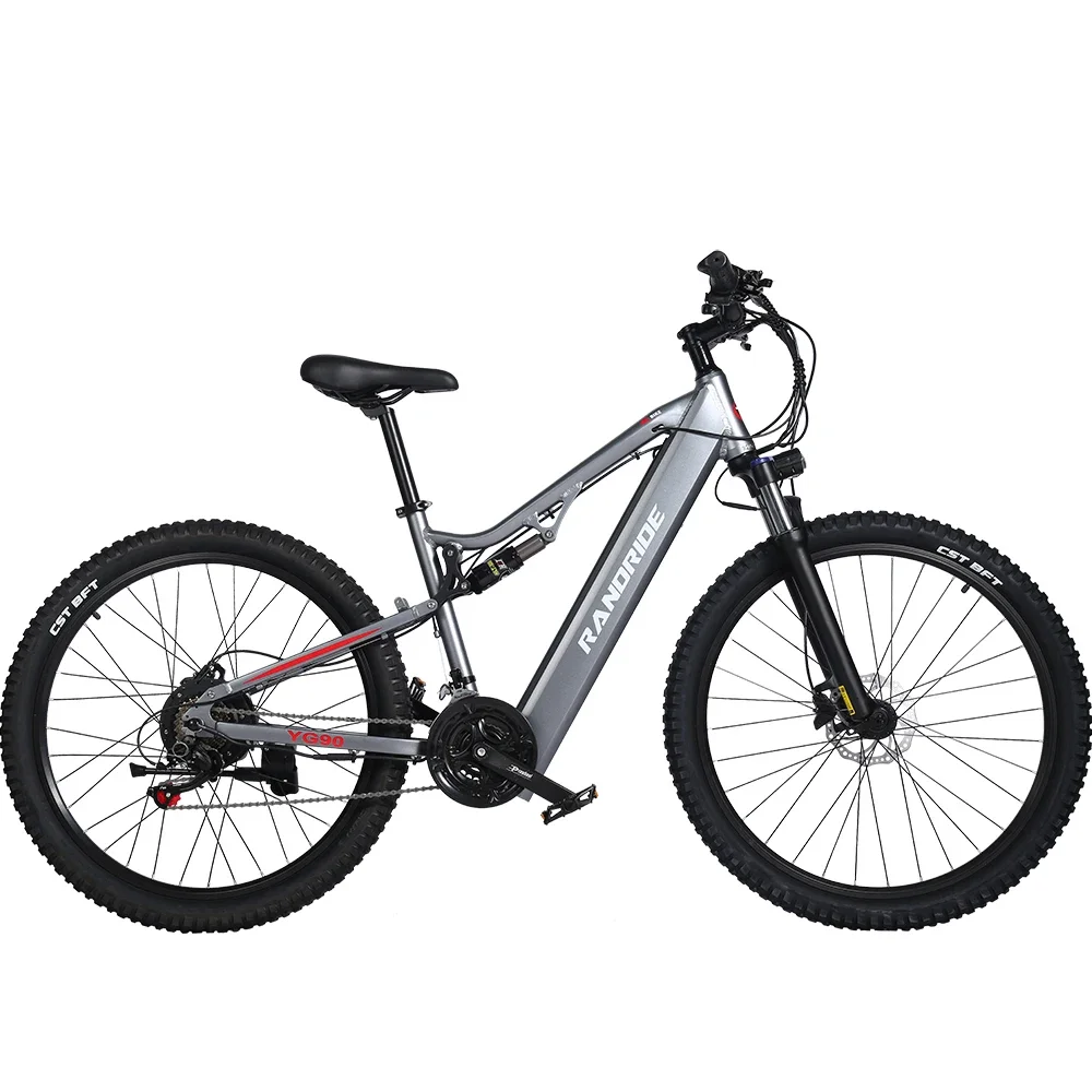 Electric bike randrid YG90A gray electric MTV 48V 1000W motor 17Ah battery hydraulic brakes