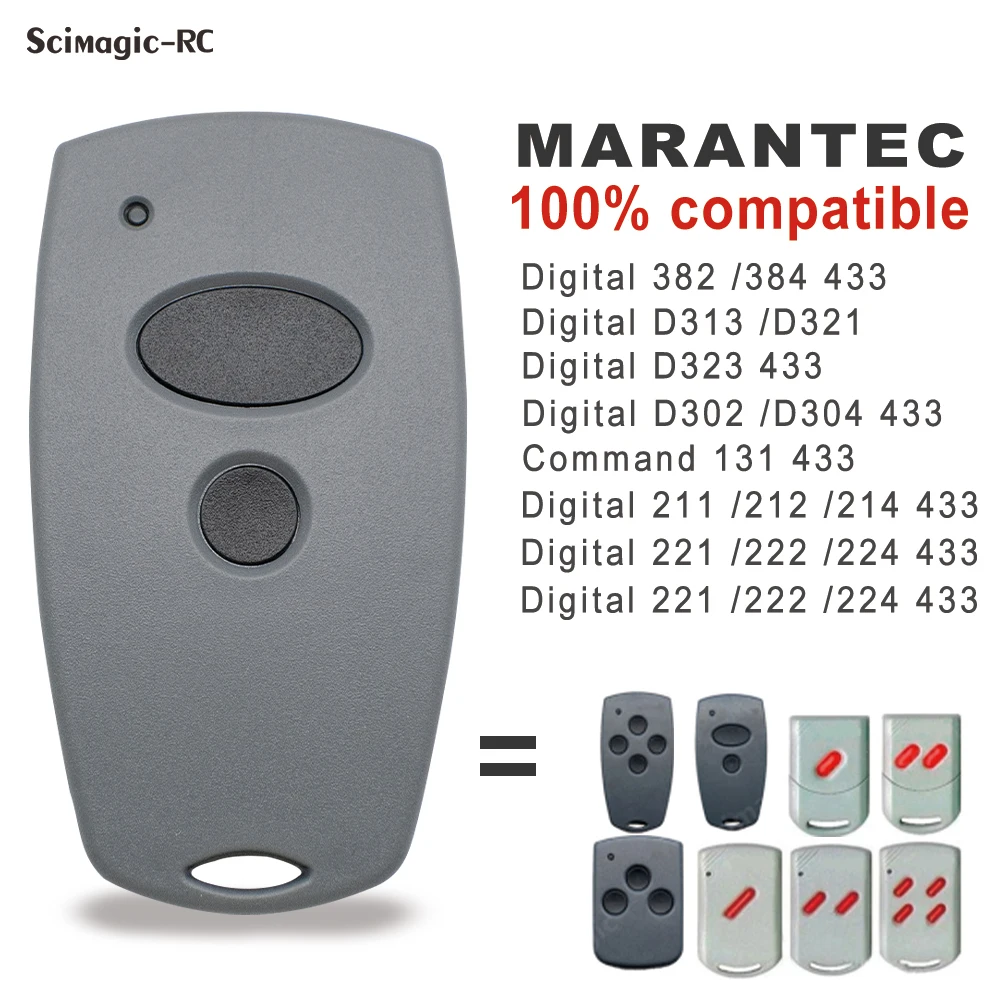 Marantec D302, D304, 433,92 MHz mando a distancia para puerta de garaje, 433MHz, transmisor de llavero de puerta de código fijo