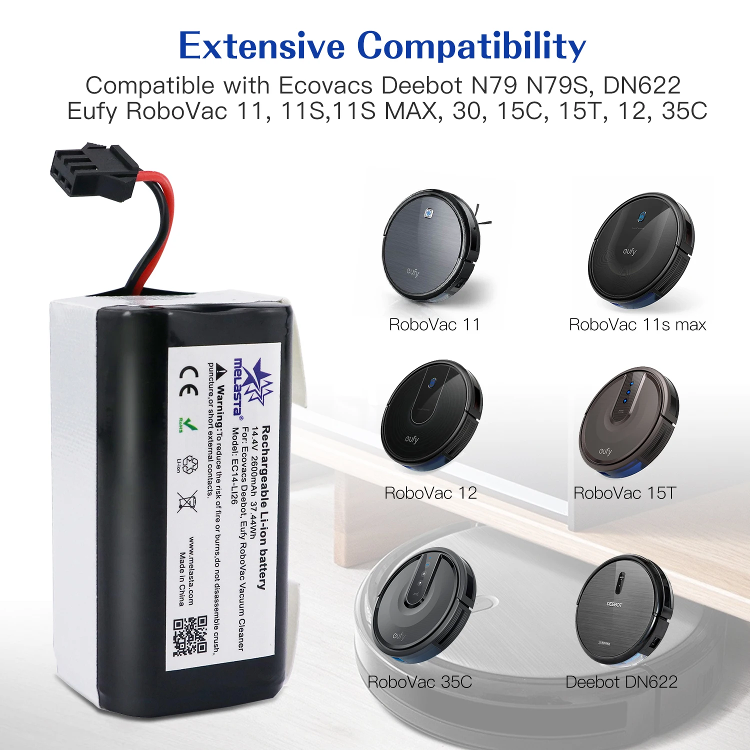 Melasta 14.4V 2600mAh Li ion Battery 
