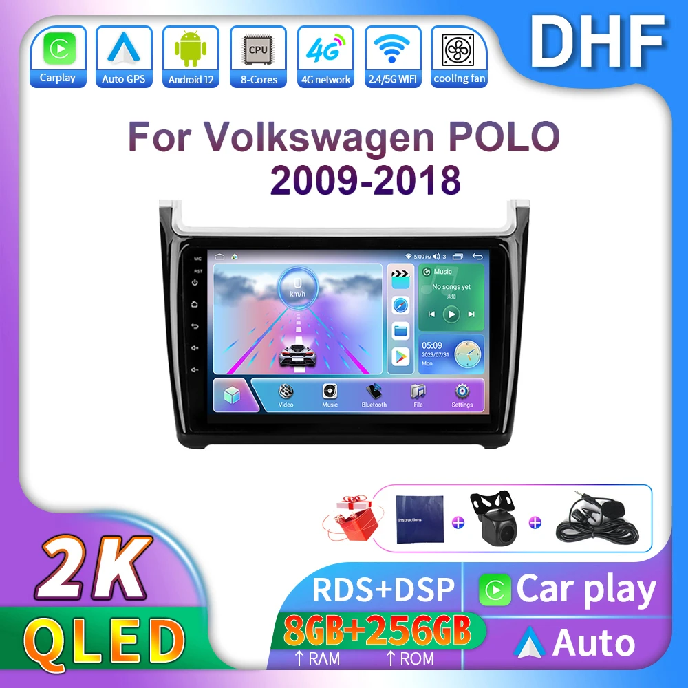 

DHF 2 Din Android Car Radio For VW Volkswagen Polo 2009 - 2018 Wireless Carplay Auto 4G Navigation GPS Stereo Multimedia Player