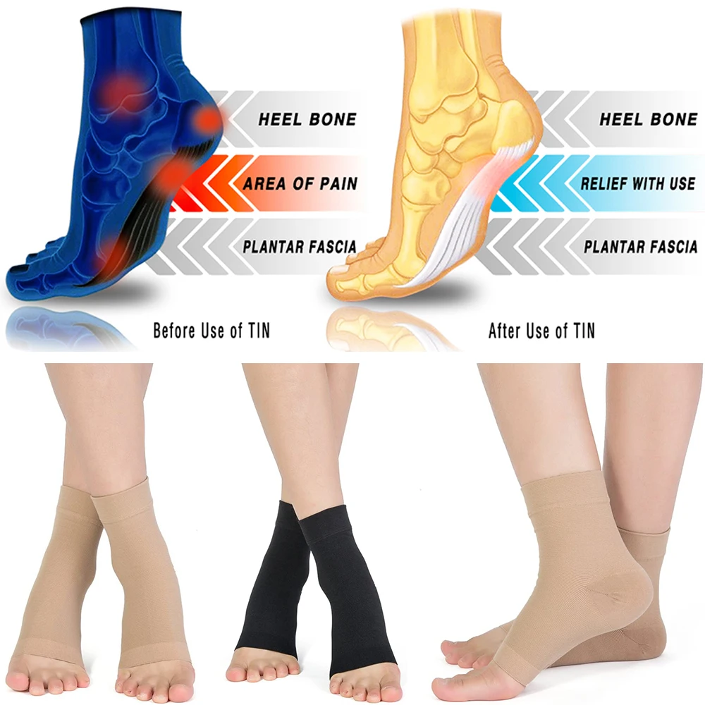 Ankle support 1 pair ankle brace compression sleeve for plantar fasciitis Achilles tendonitis joint pain reduces swelling heel spur pain