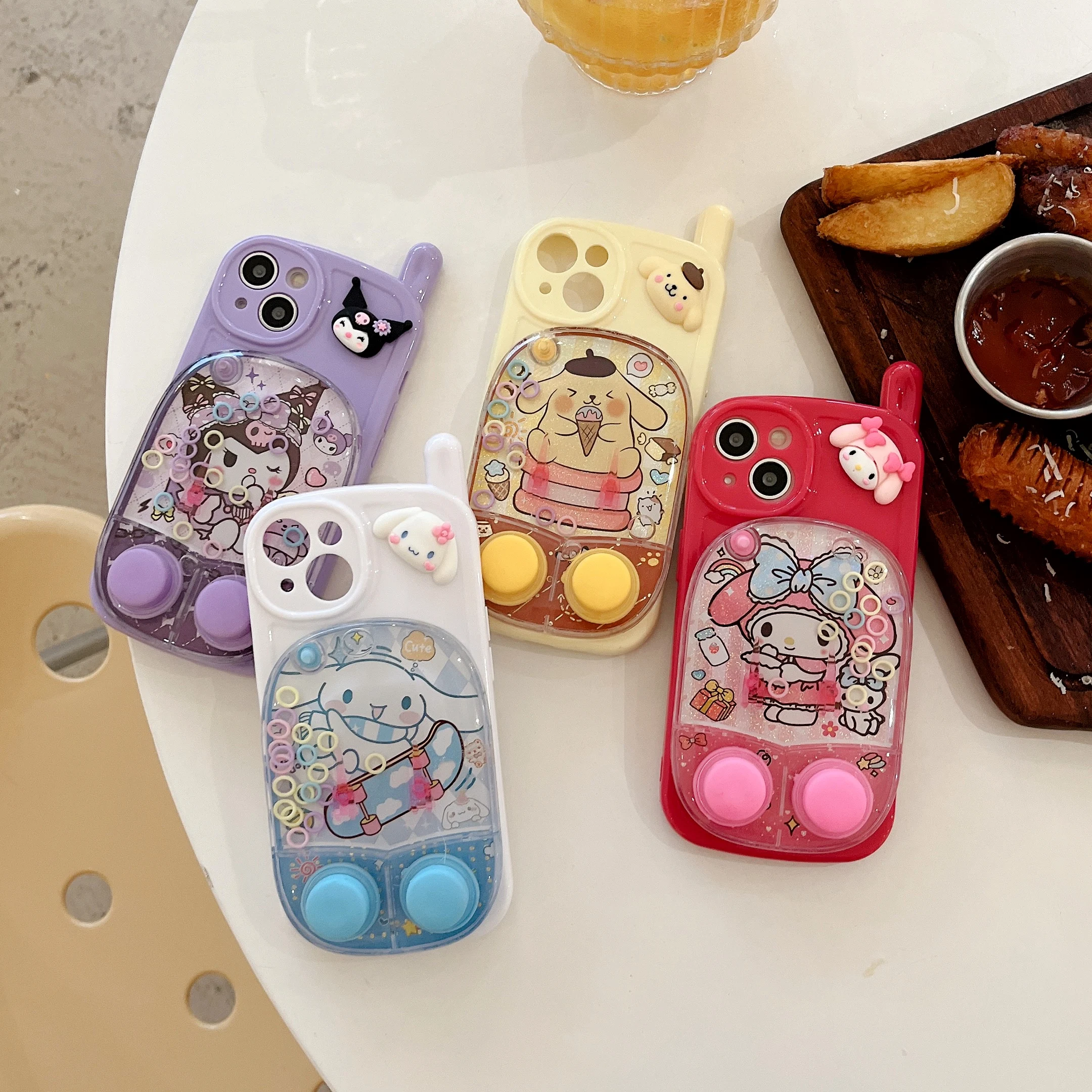 

3D Cartoon Game Console Sanrios Kuromi Cinnamoroll Pom Pom Purin Phone Case for IPhone 14 13 12 11 Pro Max 14Pro Back Cover Gift