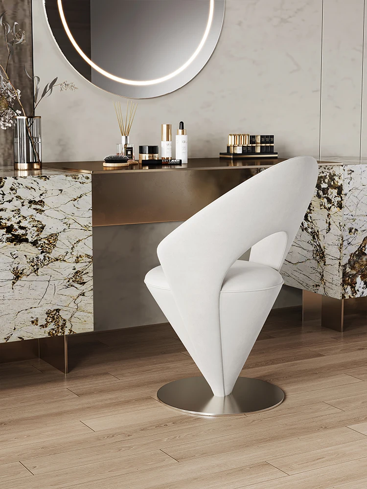 Light Luxury High Sense Dressing Stool Italian Girls for Bedroom Use Makeup Stool Home Cream Style Princess Chair Backrest