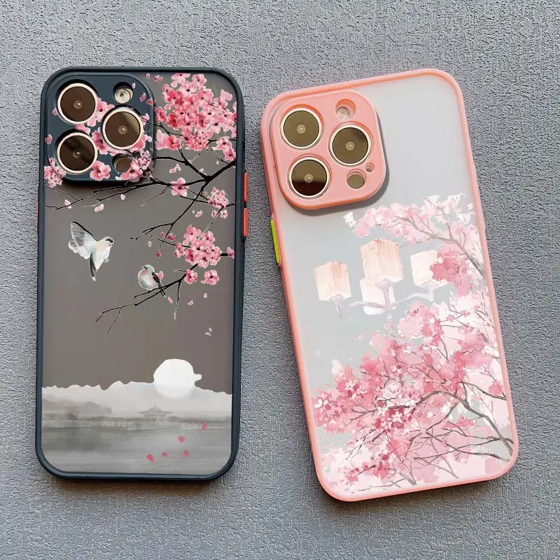 Pink Peach Blossom Floral Phone Case - Elegant Flower Back Cover