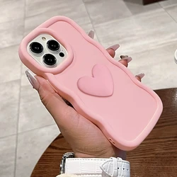 Love Heart Candy Wavy Silicone Shockproof Soft Case for Xiaomi Redmi Note Series (AX Pink)