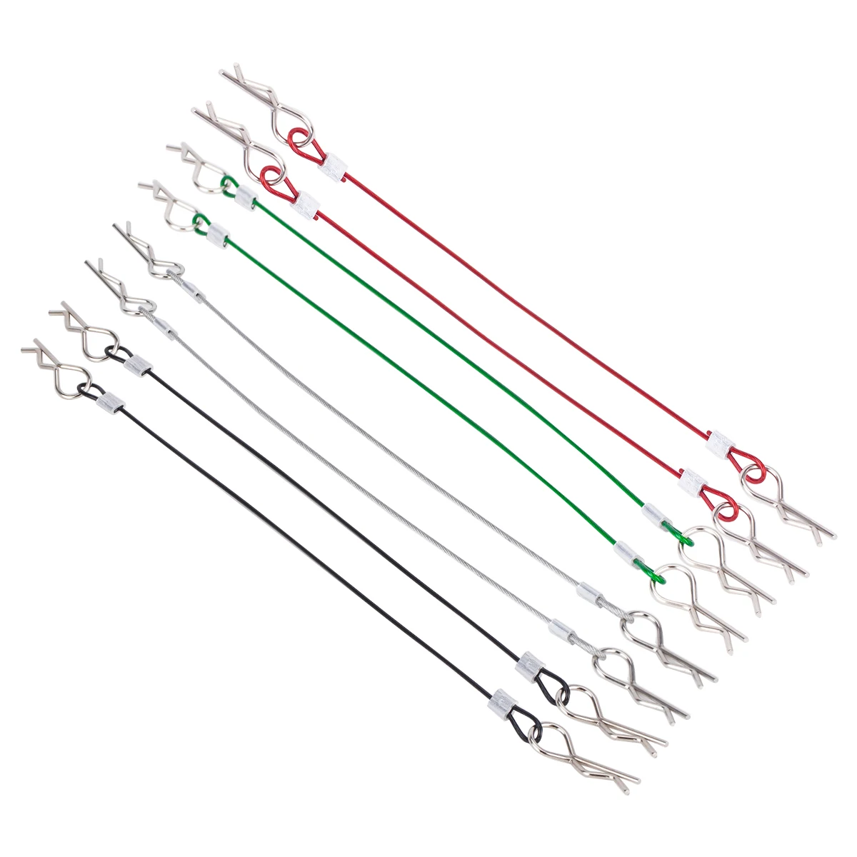 8pcs Metal Clip R Pin Rod with Anti-Lost Ropes RC Body Shell Clip Wire for 1/10 Scale Crawler Car HPI HSP WLtoy Accessories