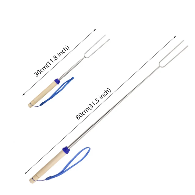 Marshmallow Pörkölő Botok Fa Fogantyúval Meghosszabbítható Bbq Villák U Forma Hot Dog Nyársok Botja A Szabadtéri Grillhez - Image 2