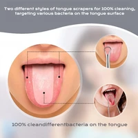 1/2/4 Pcs Reusable Stainless Steel Useful Tongue Scraper Cleaner Fresh Breath Cleaning Coated Tongue Oral Hygiene Care Tools 4