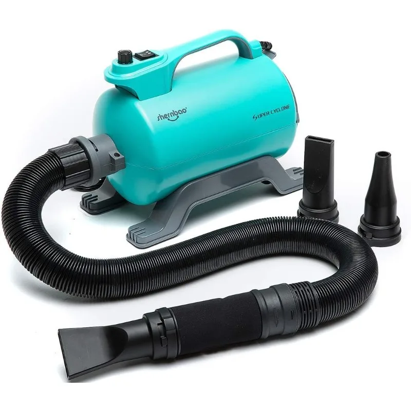 shernbao High Velocity Professional Dog Pet Grooming Hair Drying Force Dryer Blower 5.0HP (Super Cyclone) SHD-2600P (Green)