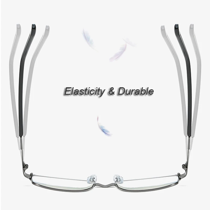 Reading Glasses Men Business Stainless Steel Presbyopic Diopter +1.0 1.5 2.0 2.5 3 3.5 4