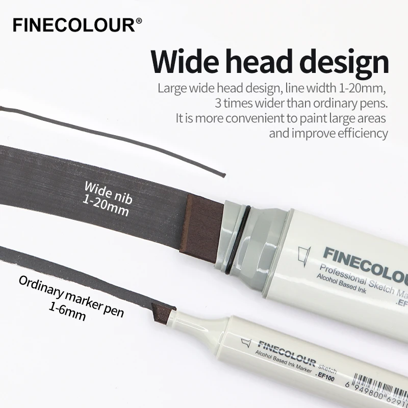 Finecolour 20mm Wide Markers Alcohol Line Sketching Markers Pen Drawing Art Marker For Large Area Painting Art Supplies 1Pcs 4