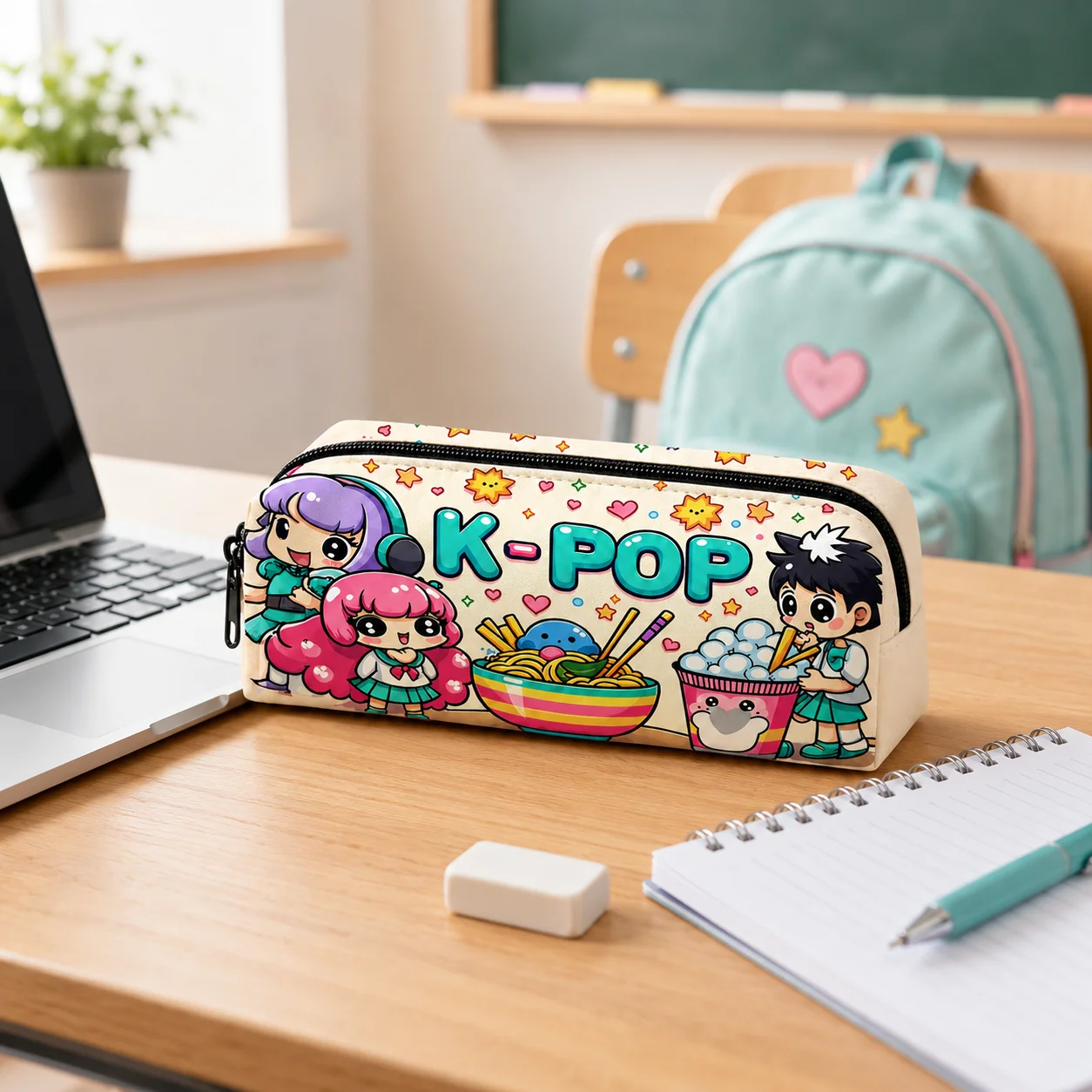 Astuccio Kpop con Cartoni Animati, Grande Capacità, per Ragazze e Studenti, Borsa Porta Cancelleria, Regalo per il Ritorno a Scuola - immagine 2