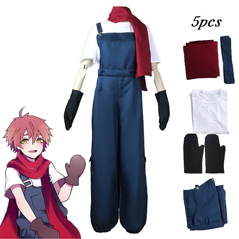 

Anime Angels of Death Edward Mason Cosplay Costume Full Set Scarf Top Rompers Unisex Outfit Men Women Halloween Carnival Party