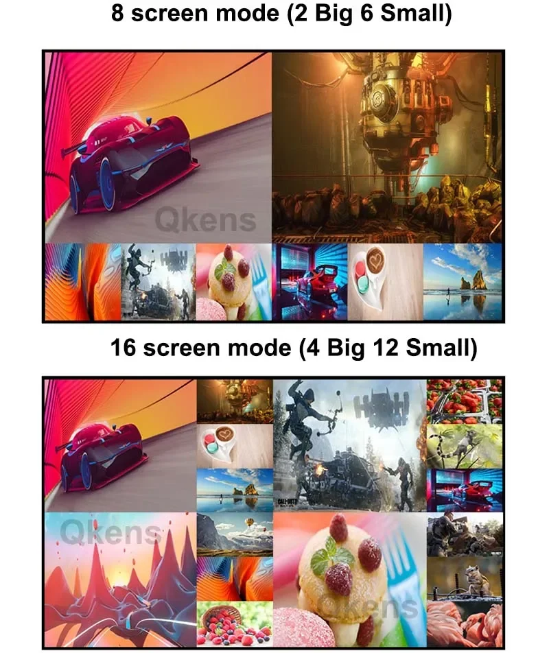 4K 16X1 HDMI 멀티뷰어 1080P 4X1 6x1 8x1 멀티 모드 스크린 분배기 16 in 1 아웃 무결점 전환 멀티뷰어 비디오 디바이더