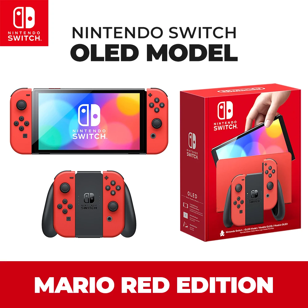 Nintendo Switch Console - OLED Model with Neon Red & Neon Blue Joy-Con