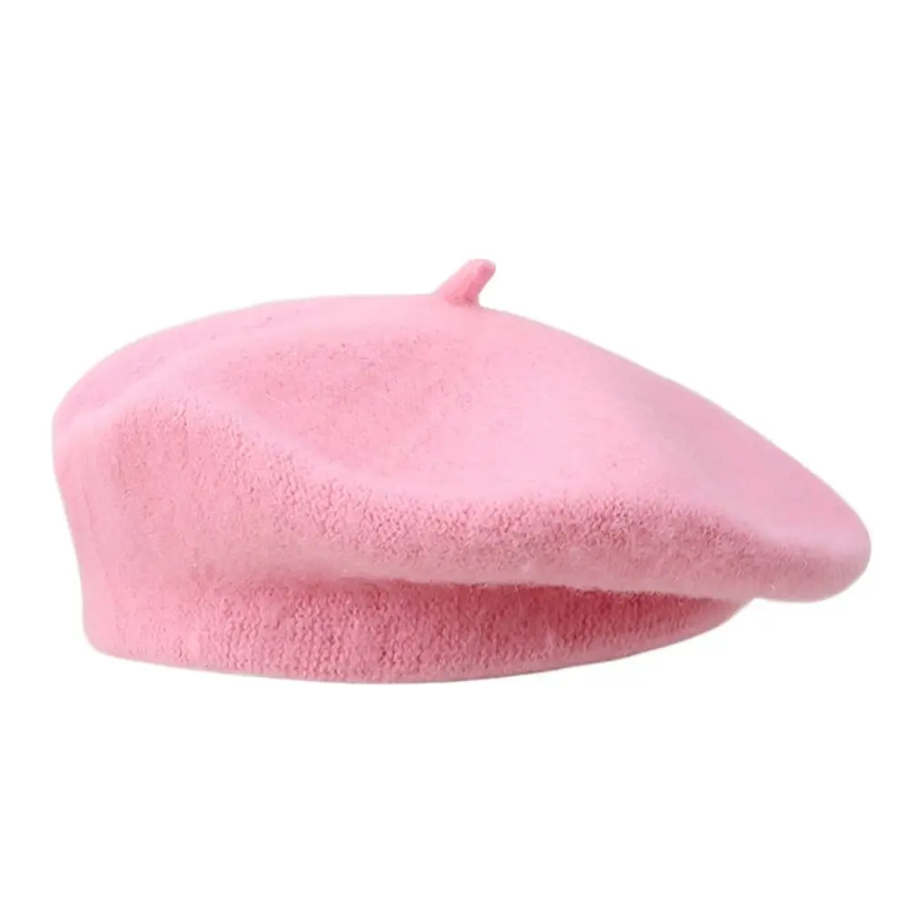 Fashion Warm Winter Wool Berets Hat Retro Elegant Plain Cap Solid Color All Matched Felt Berets Women Girls