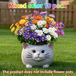 Vibrant Outdoor UV - Resistant Artificial Daisy Flowers for Home and Garden Decor (10pcs - mixed)