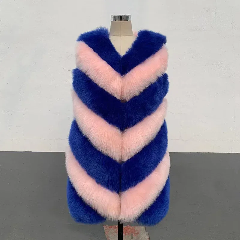 

Fur Vest Autumn and Winter New Warm Casual Patchwork Women's Imitation Fox Fur