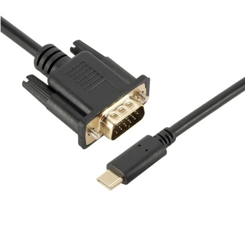 Ʈ ܺ  Ϳ   , 180cm USB C VGA ̺ , 1080P Ÿ-C  VGA